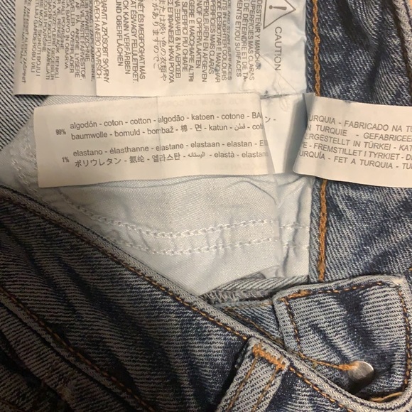 3/$25 ‼️ Zara Z1975 Denim High Waist Jeans Red & White Racing Stripe, Distressed - Picture 5 of 11